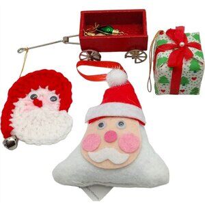 Vintage Christmas Ornaments Lot of 4 Various Holiday Season Decor Gift Topper